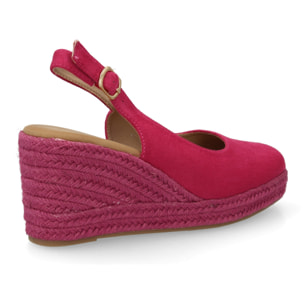 Alpargata cuña mujer talón abierto y pulsera ajustable