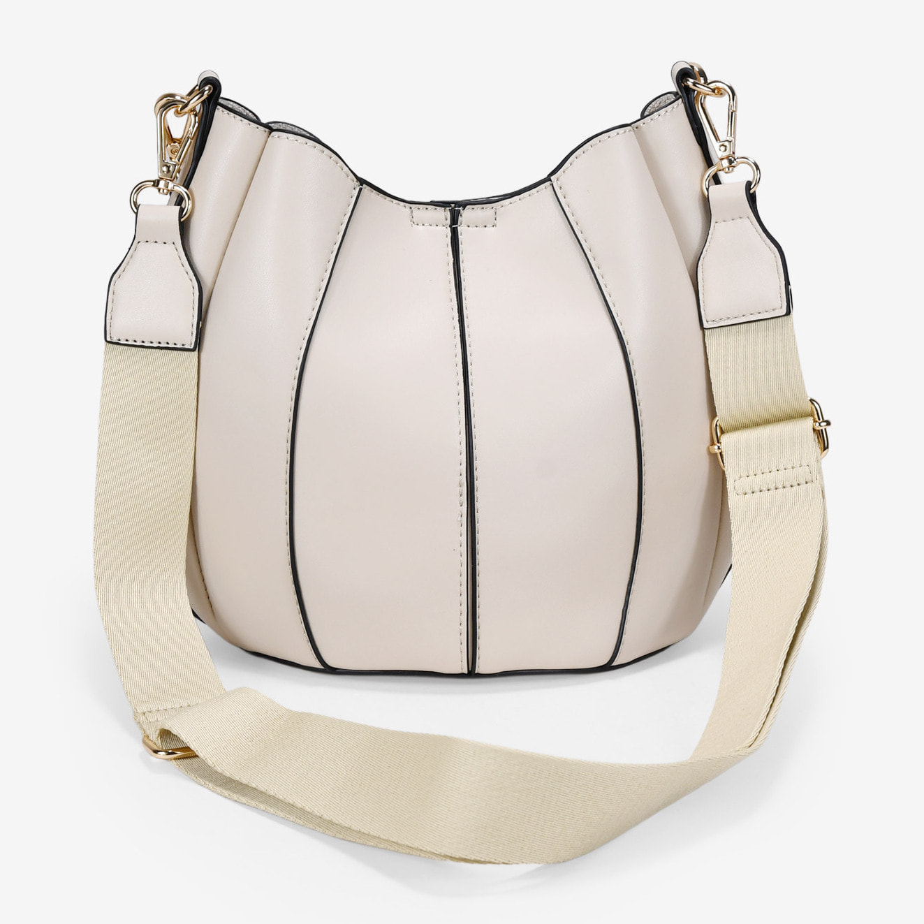 Bolso cubo beige con doble asa