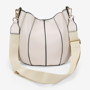 Bolso cubo beige con doble asa