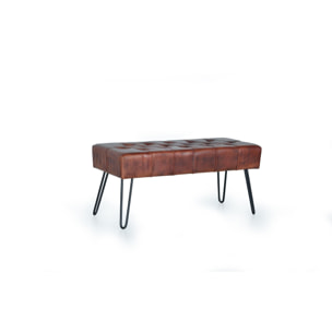 Banqueta - piel y patas de metal - 44x96x40cm