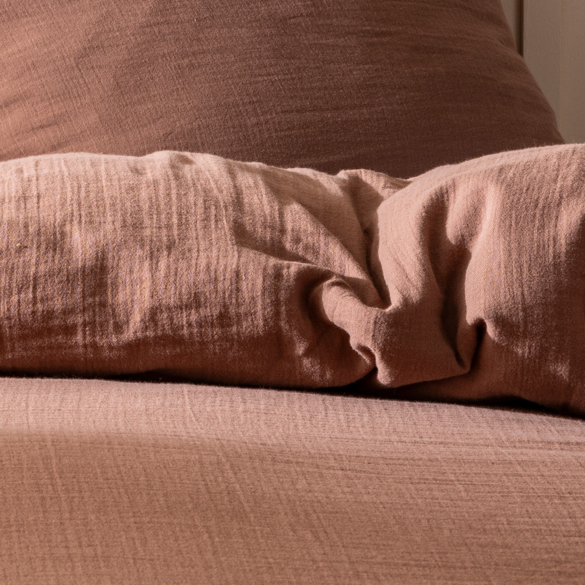 Parure de lit unie en coton, GAZE DE COTON