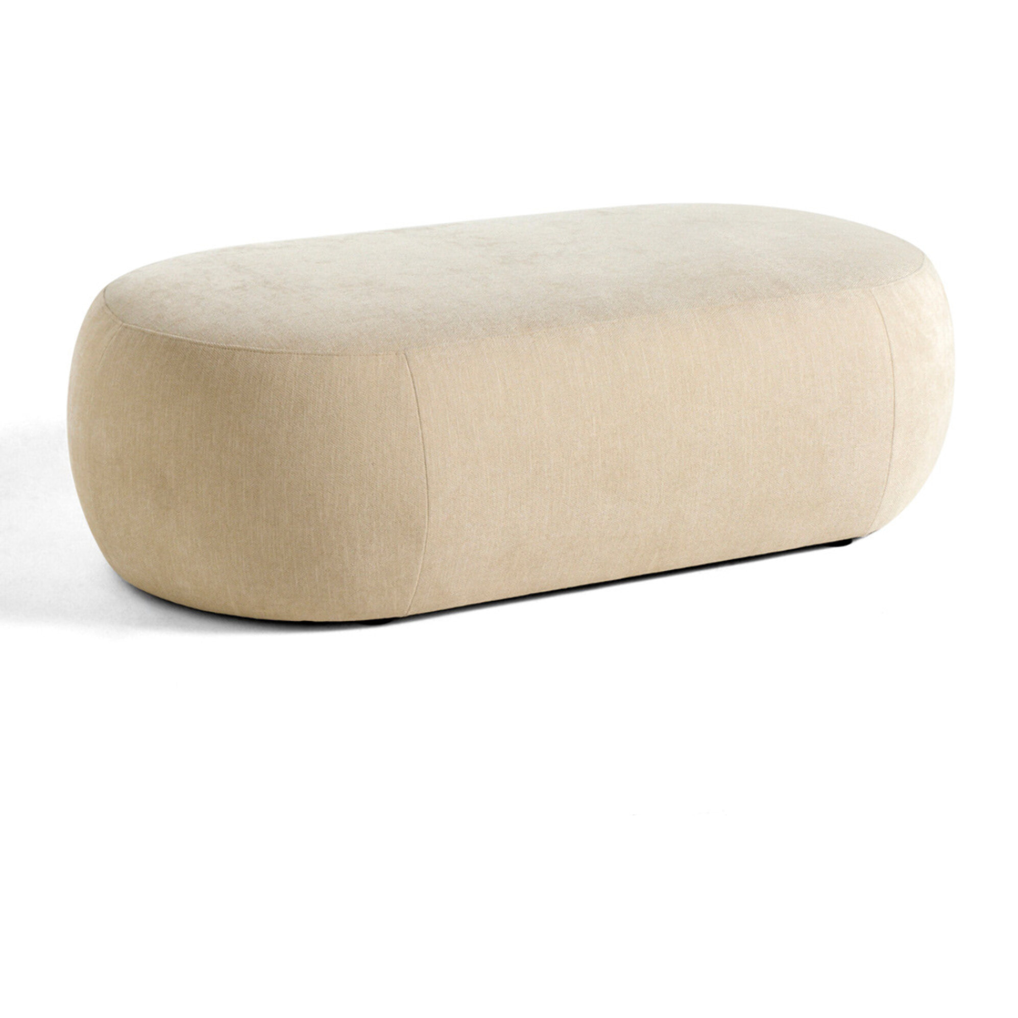 Santorini - canapé modulable d'angle droit + pouf - 4 places - en tissu texturé - Beige