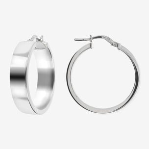 Orecchini a Cerchio Spessi in Argento 925 placcato Platino