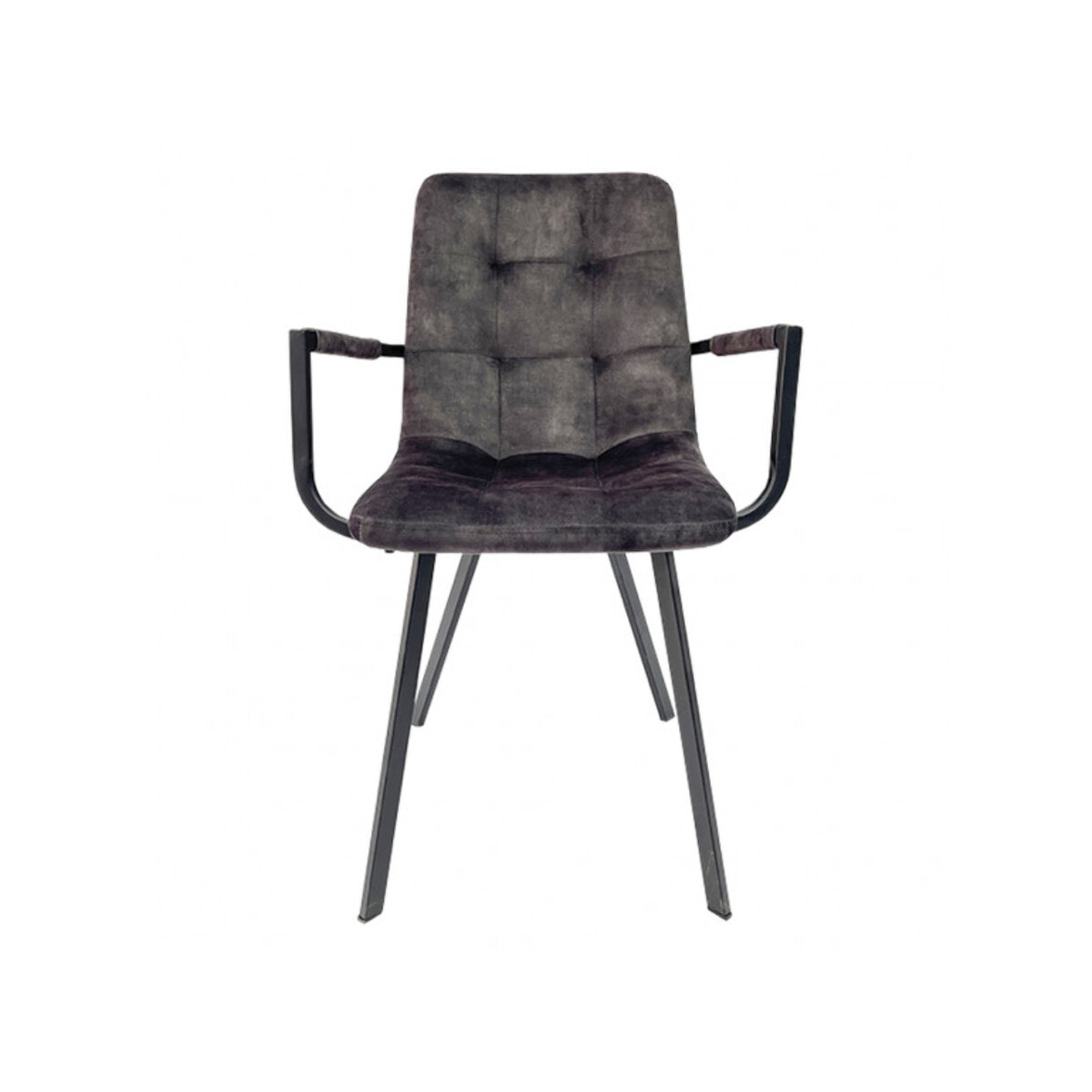 Fauteuil capitonné en velours avec accoudoirs - HERBY