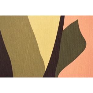 Set 2 cuadros Patio poliéster verde-rosa 72x52x4 cm