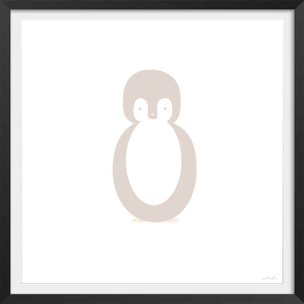 Affiche enfant pingui story Affiche + cadre en bois - Noir