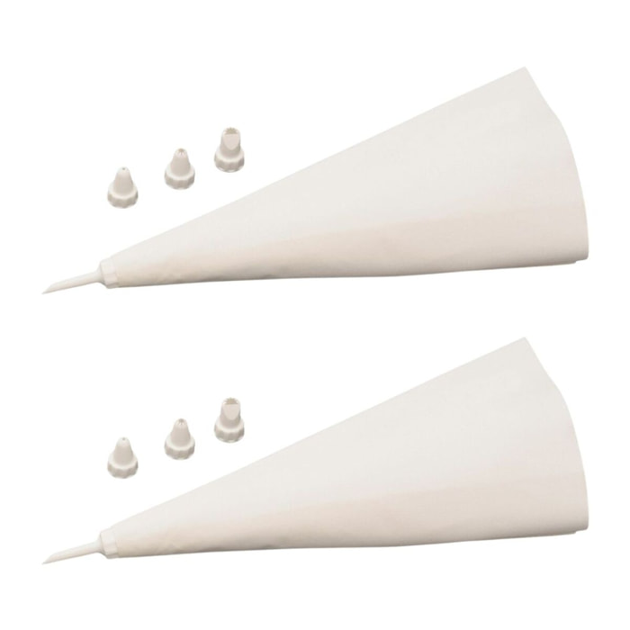 Ensemble de 2 Poches à douille réemployable et 4 embouts plastique 31 cm Zenker Smart Pastry