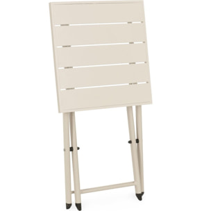Tavolino TAYLOR in alluminio bianco, pieghevole