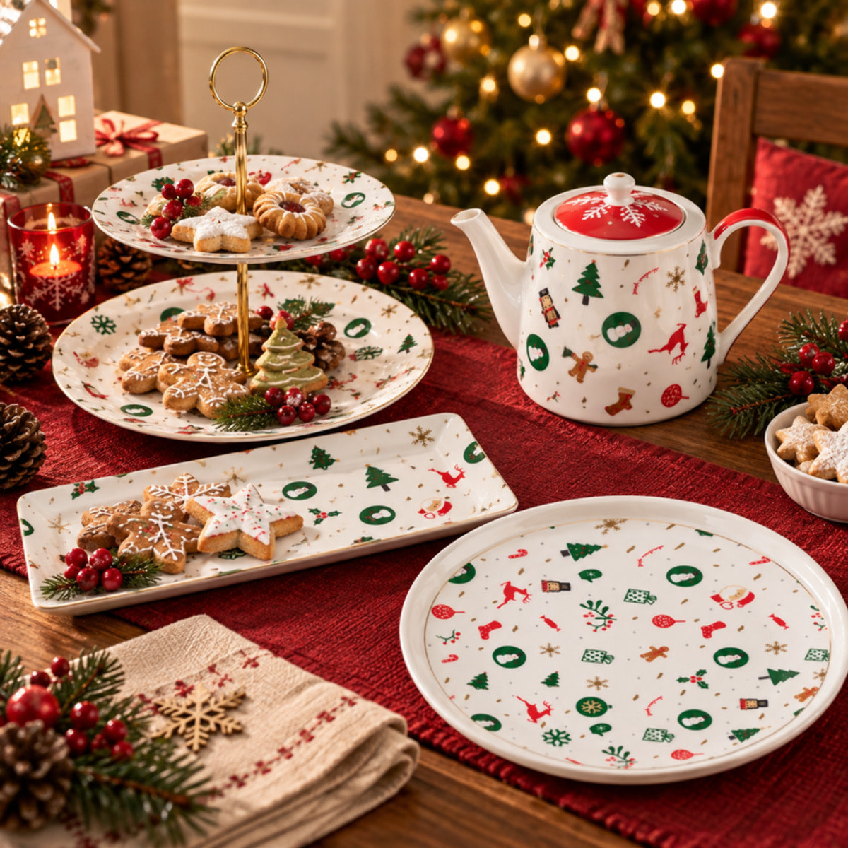Vassoio Fantasia del Natale in new bone china