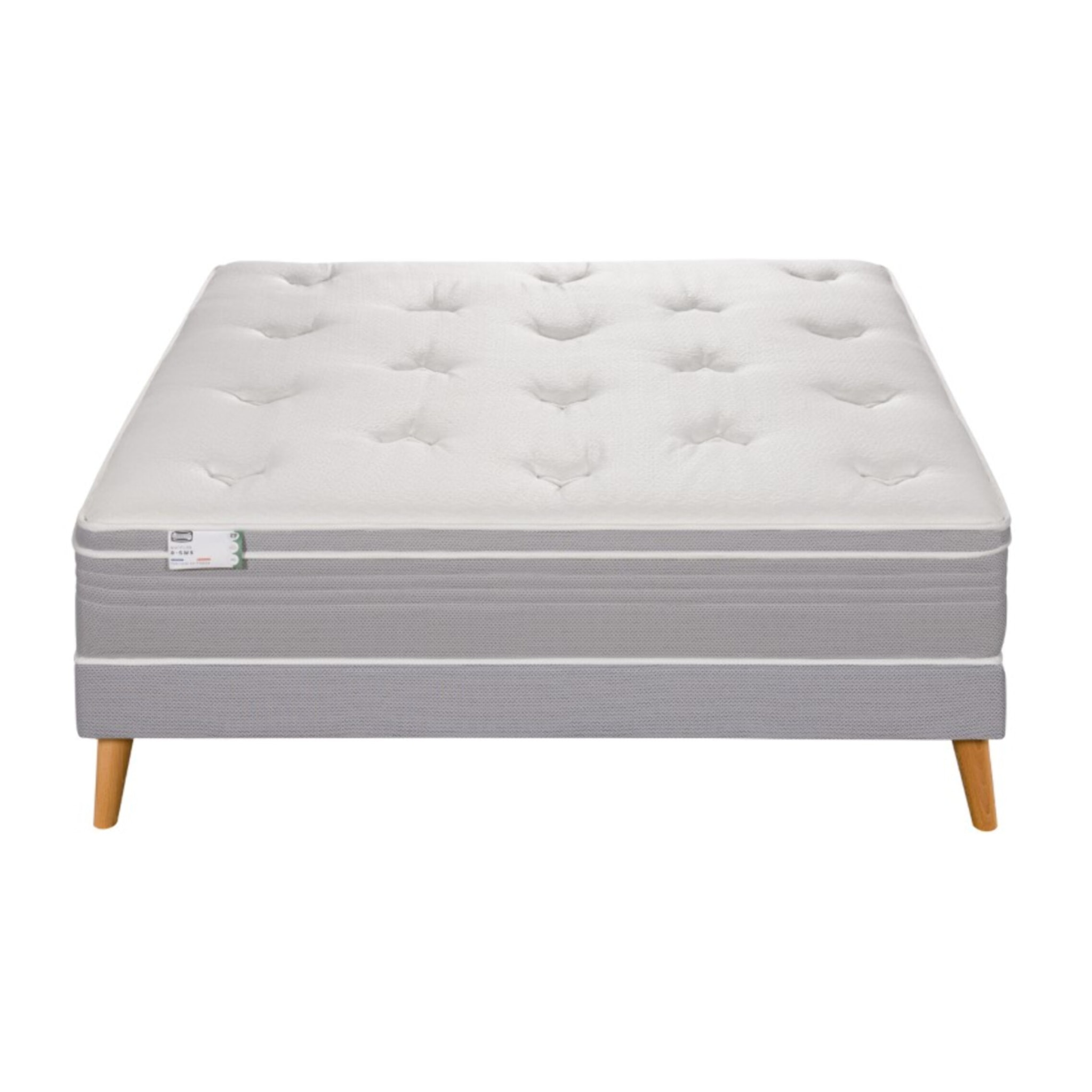 Ensemble LE VISIONNAIRE matelas H27 ressort ensachés, ferme, sommier