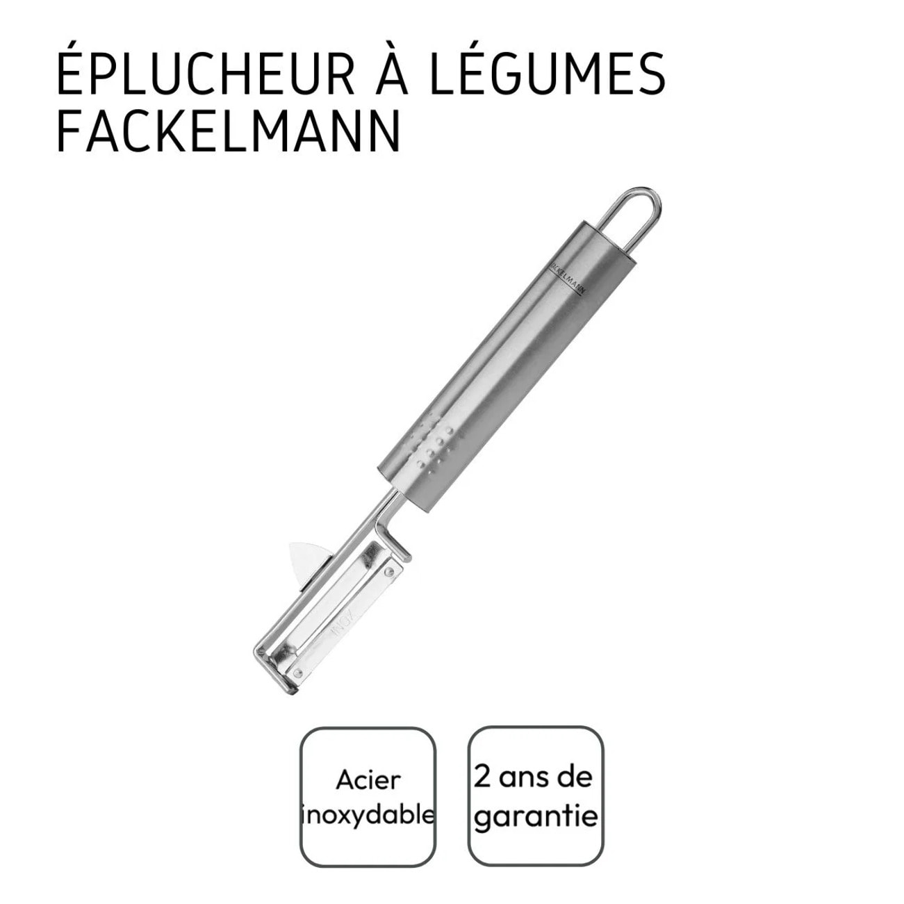 Duo Eplucheur à légumes pendule 19 cm et rasoir à légumes Castor inox 11 cm Fackelmann