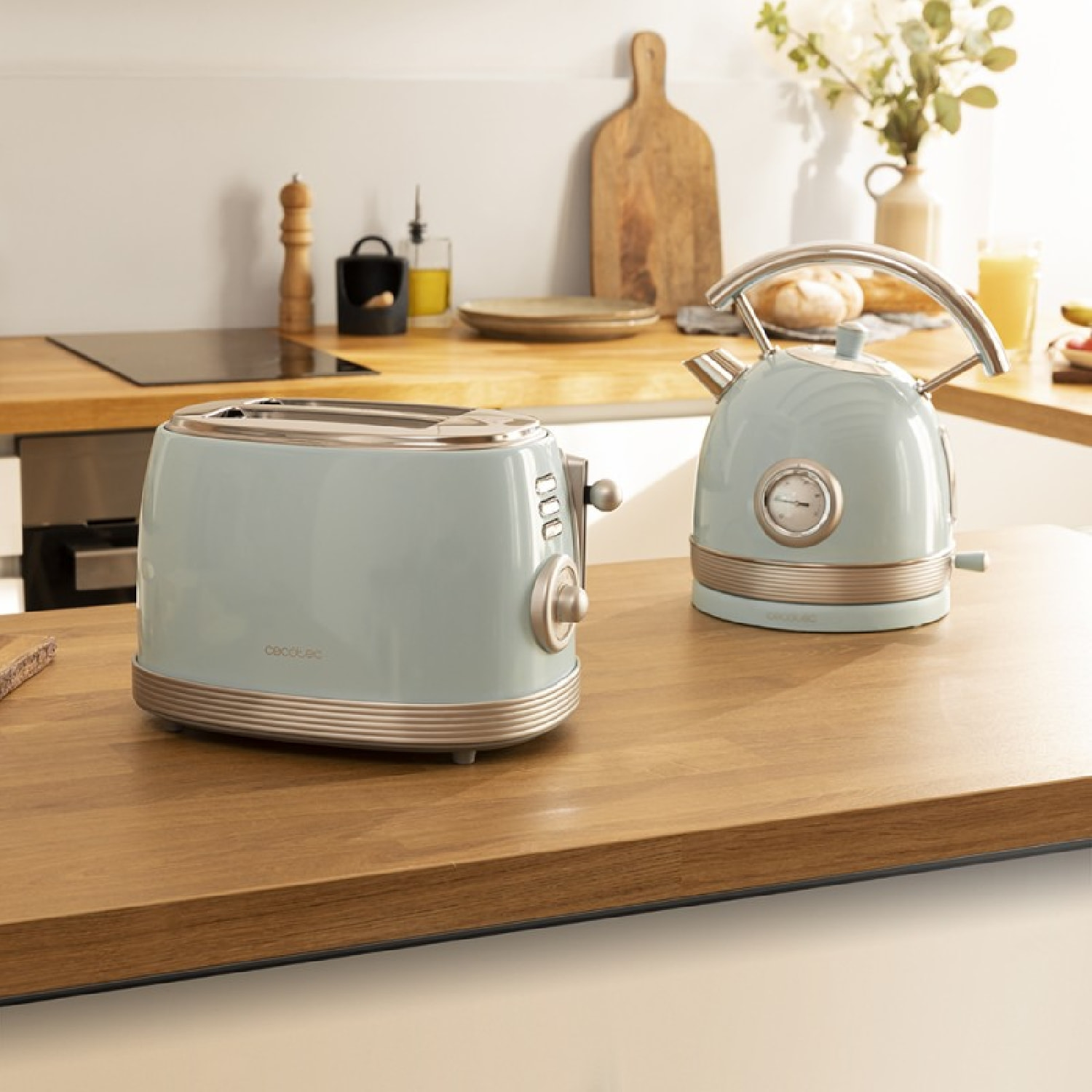 Cecotec Toast & Taste 800 Vintage Light Blue. 850 W, double fente courte extra l