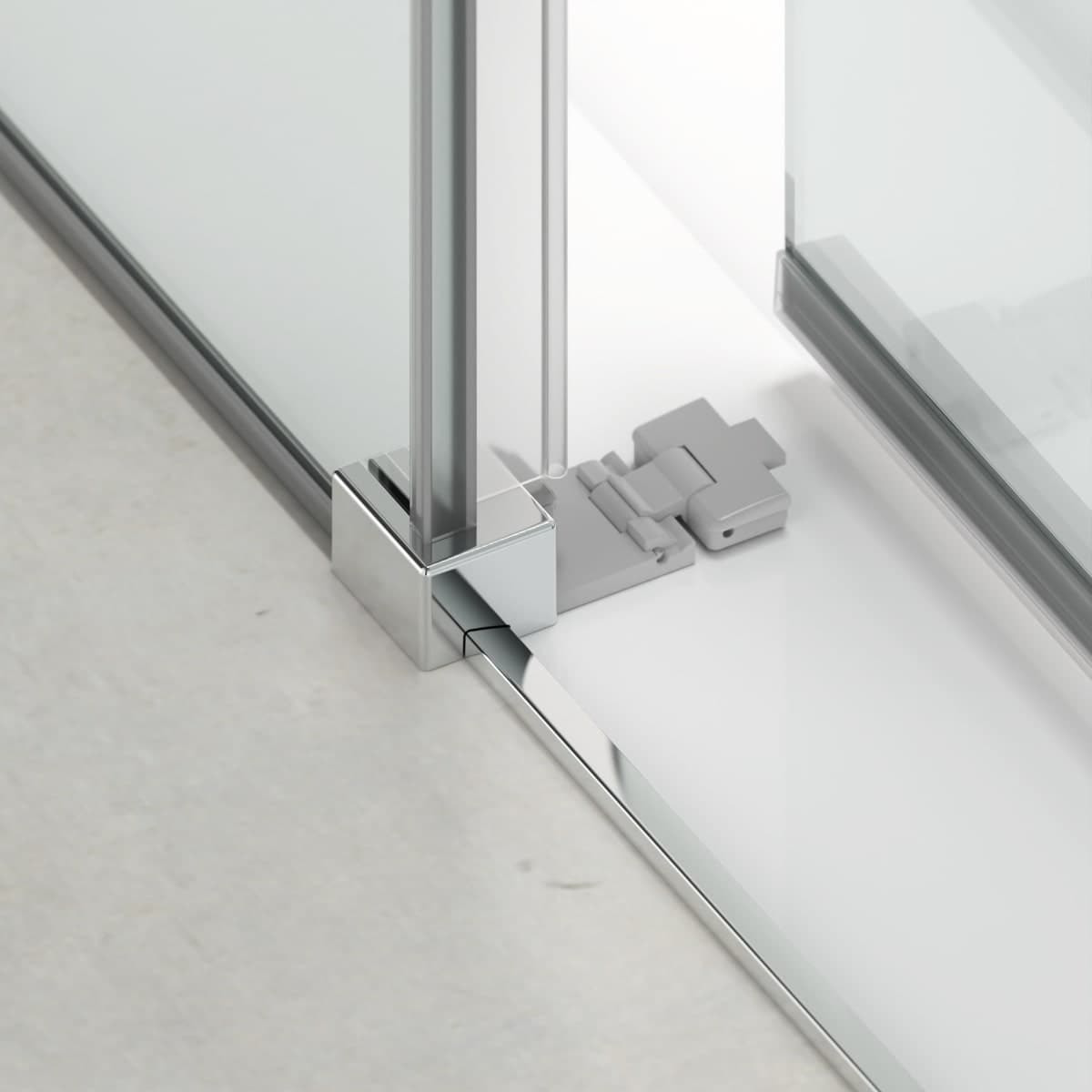 TEX BB Porte de douche 100x195cm coulissante anticalcaire avec profilés chrome brillant  (TEXDBB100CRT-SET)