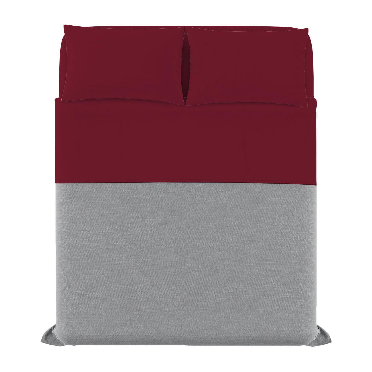 COMPLETO LETTO MAX COLOR MADE IN ITALY COTONE- BORDEAUX MATRIMONIALE