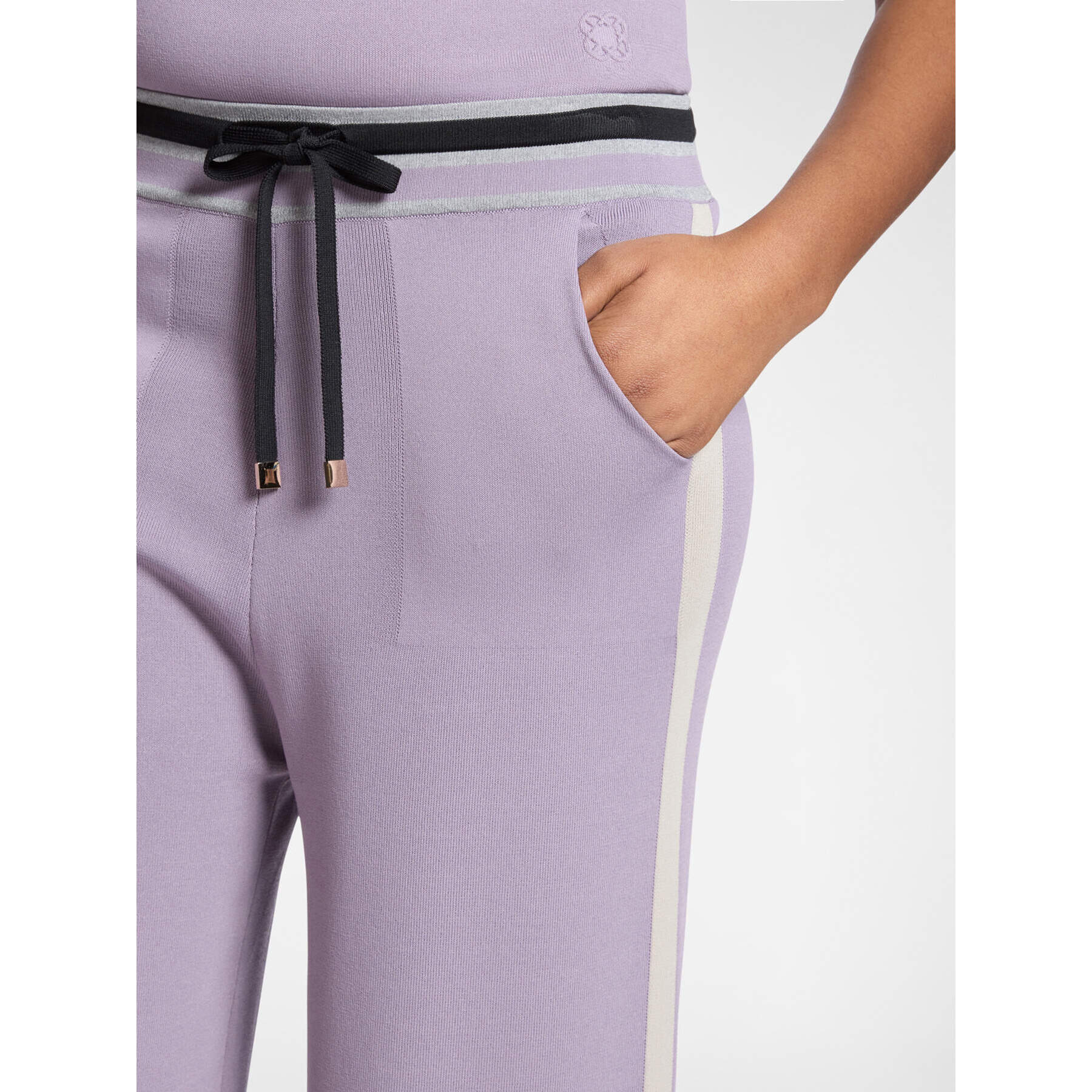 Elena Mirò - Pantalones palazzo mezcla viscosa - Violeta