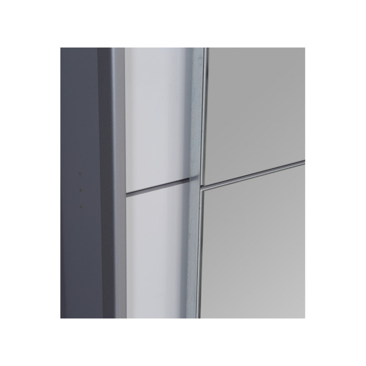 Dressing Armoire 2 portes coulissantes 5 tablettes et 1 miroir - 6 coloris - THAIS