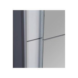 Dressing Armoire 2 portes coulissantes 5 tablettes et 1 miroir - 6 coloris - THAIS