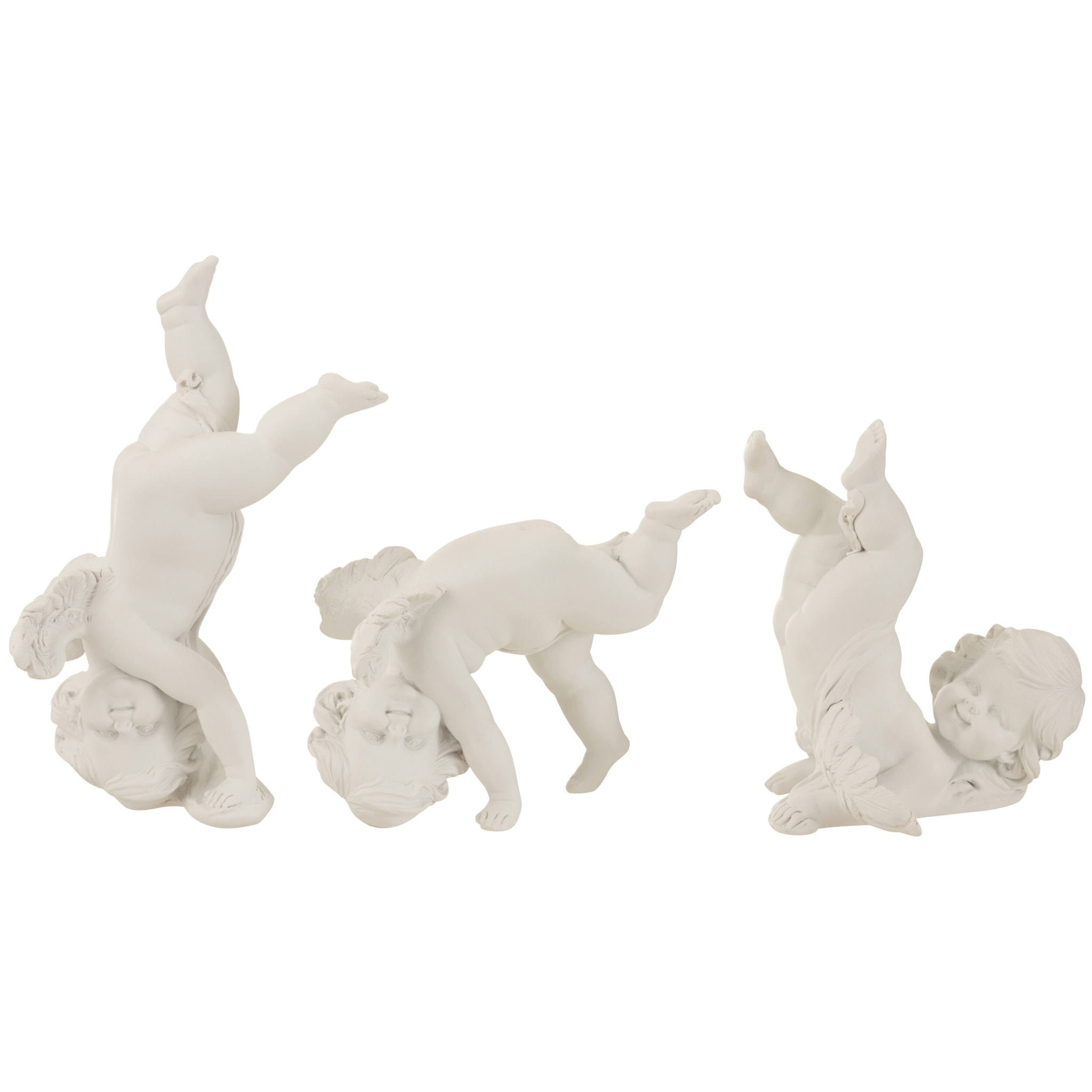 J-Line figurine Ange Gym - polyrésine - blanc - large - 3 pcs