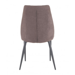 Chaise en tissu capitonné avec piètement métal noir - TOMEN