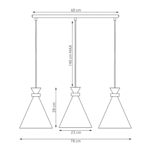 Lampada a sospensione ZERO in acciaio beige e legno