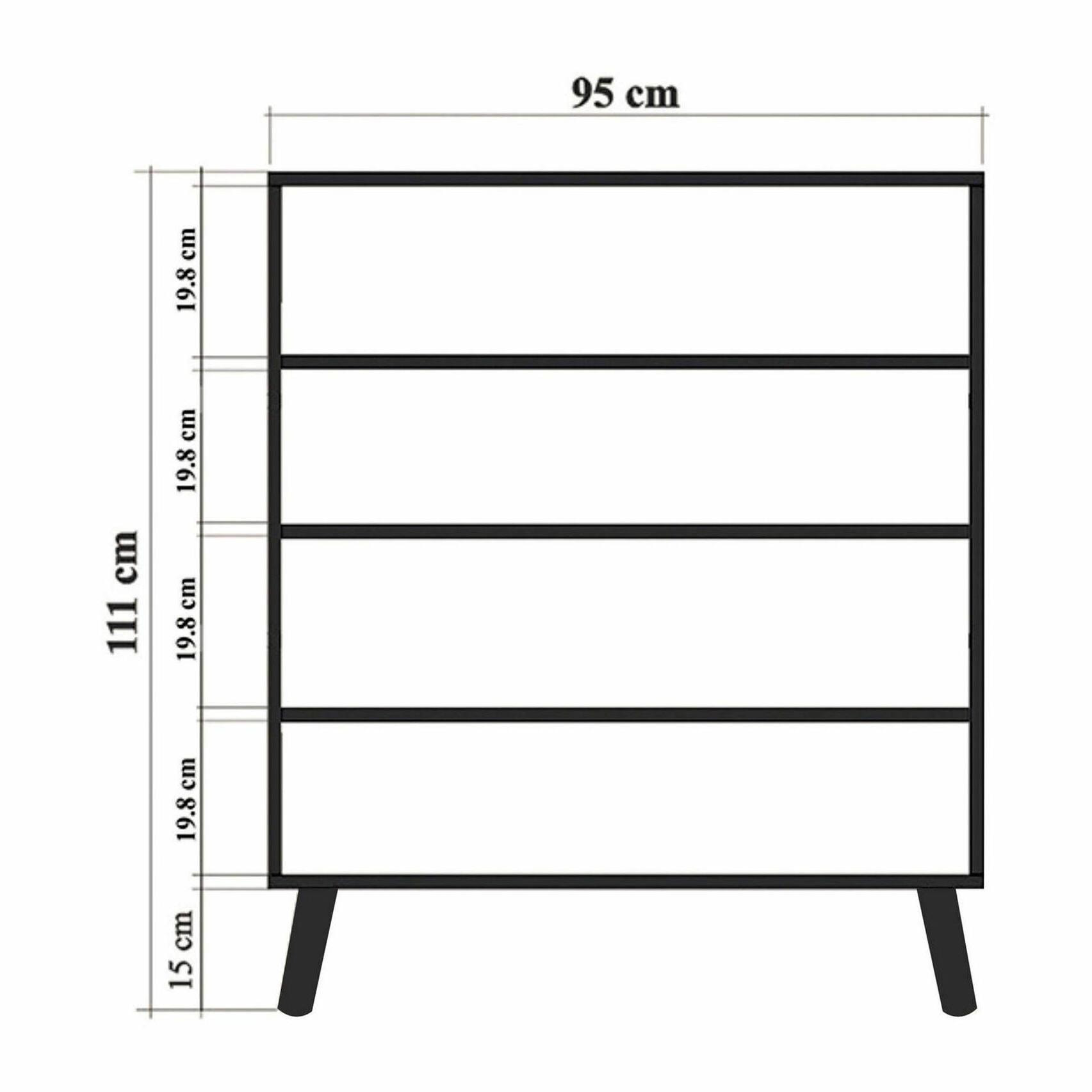 Credenza Dgiannin, Buffet da soggiorno, Madia da salotto, Dispensa da cucina, 95x36h111 cm, Multicolore