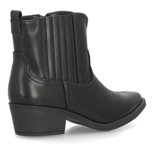 Botines bajos cowboy con bordados y tacónpara mujer