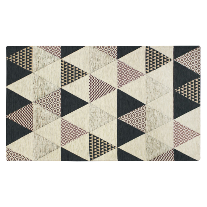 TAPPETO ARREDO DIS. TRIANGOLI ANTRACITE 115X175 CM CON ANTISCIVOLO