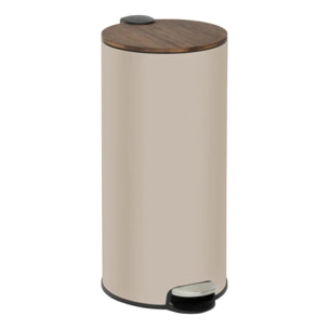 Poubelle Modern Color avec Pedale 30L Argile et Acacia 37,7x29,2x59,5 cm