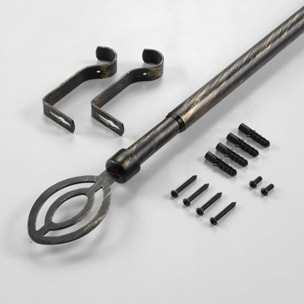 Kit de tringle extensible au style géométrique - Noir