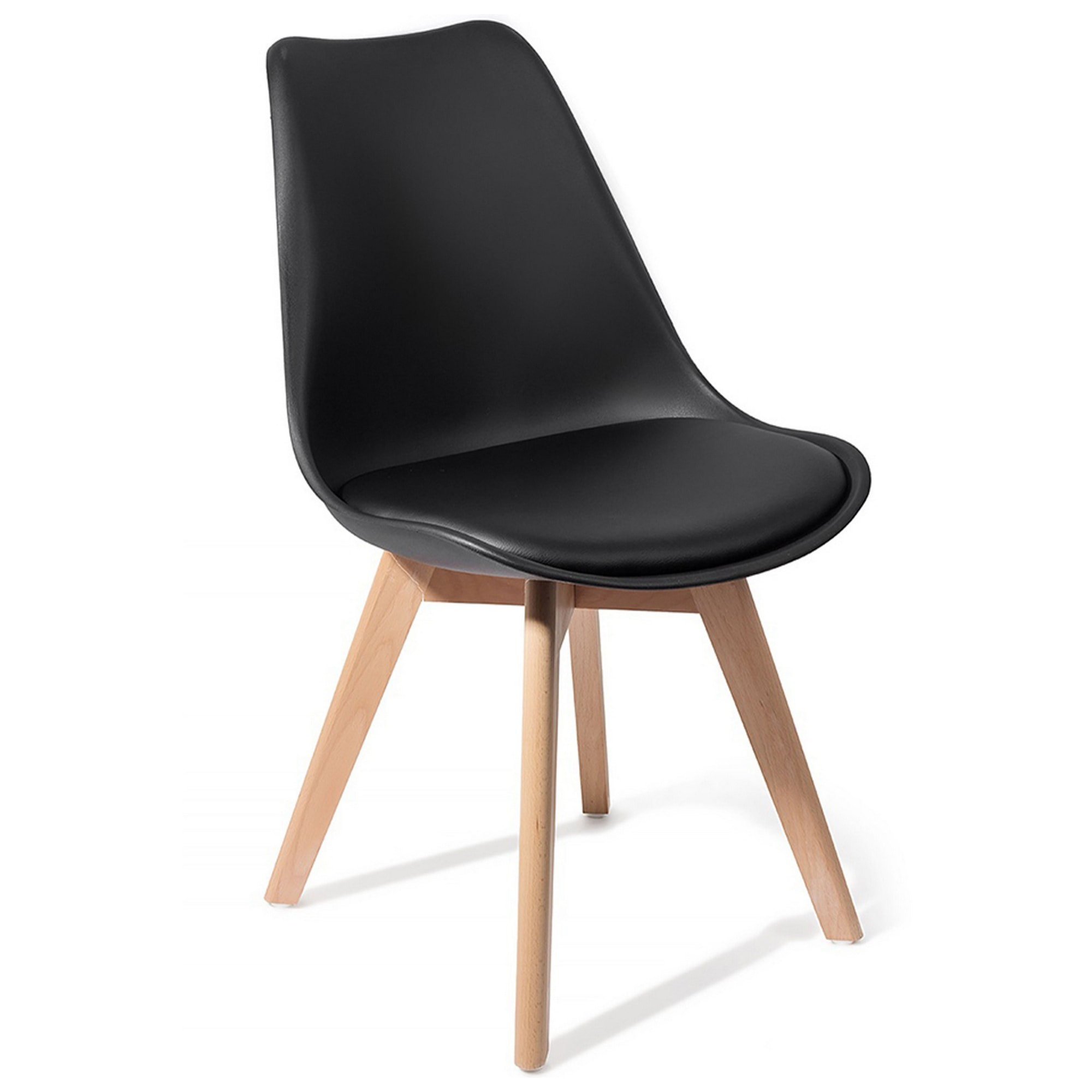 Tomasucci Lot de 4 Chaises KIKI EVO WOOD - NOIR