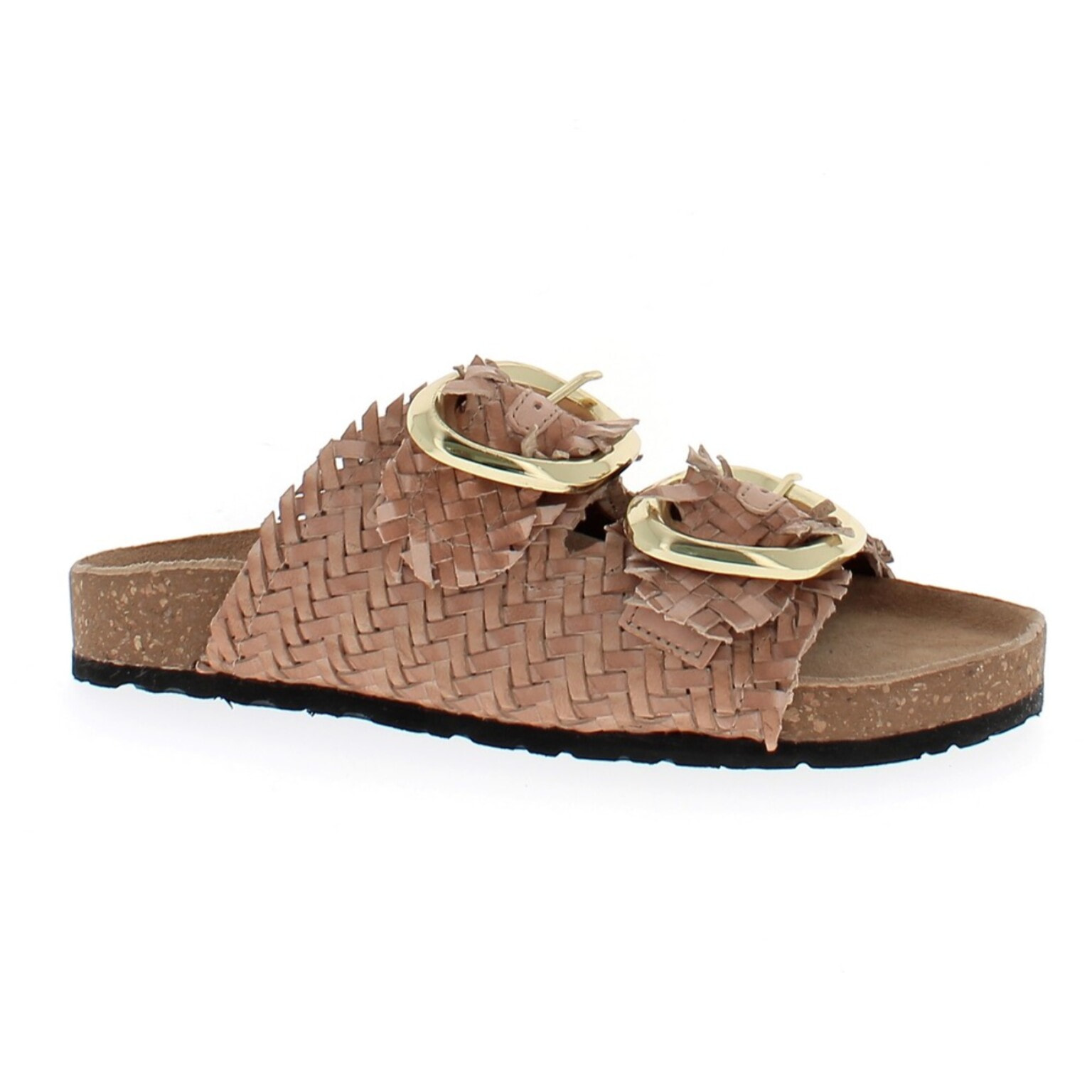 Armata di Mare Scarpe Donna Ciabatte in Pelle con Doppia Fibbia AMD 1V3760 Sand
