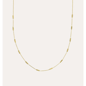Collar Triple Dots Plata Baño Oro