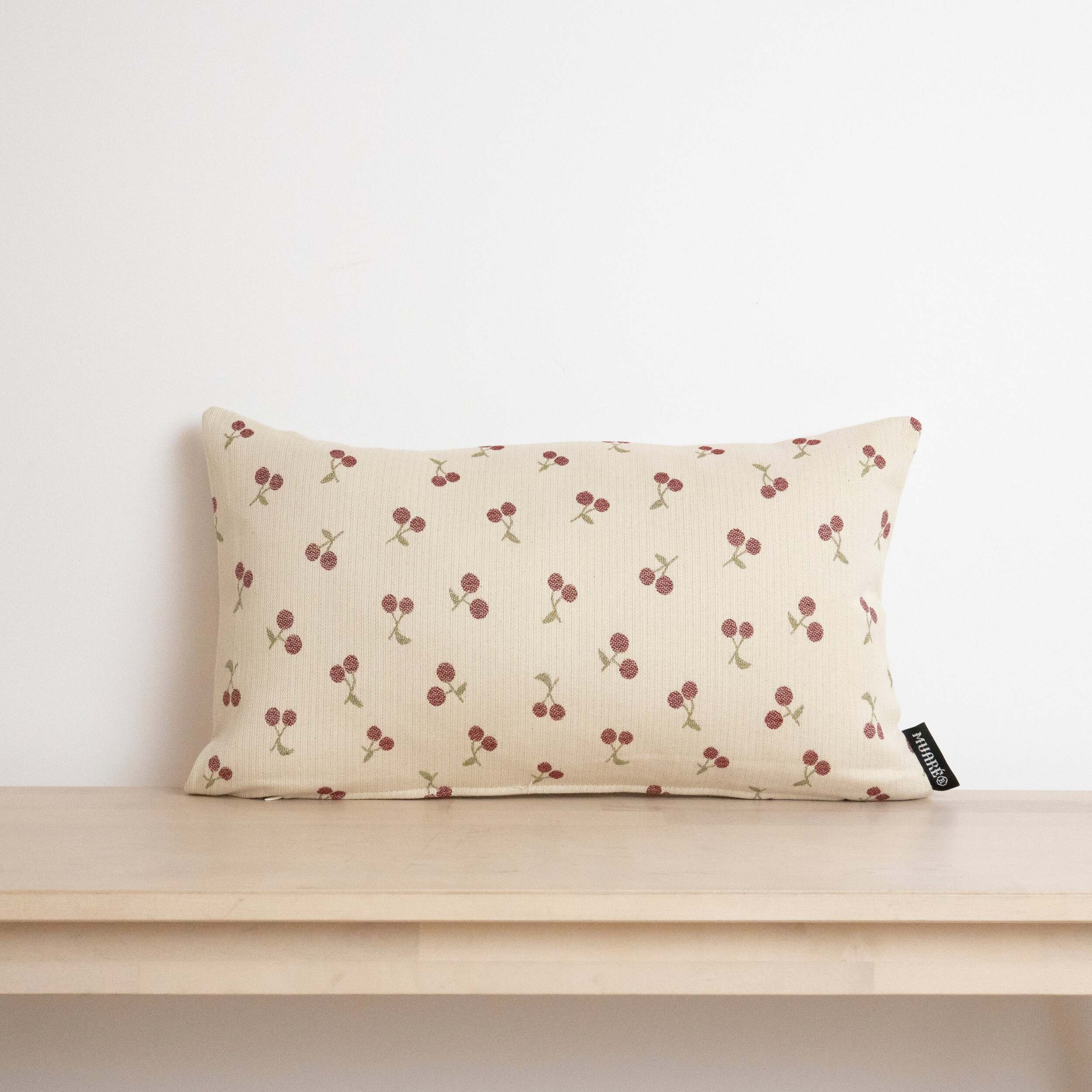 Housse de coussin jacquard 30x50 cm Cerises