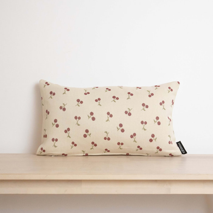 Housse de coussin jacquard 30x50 cm Cerises