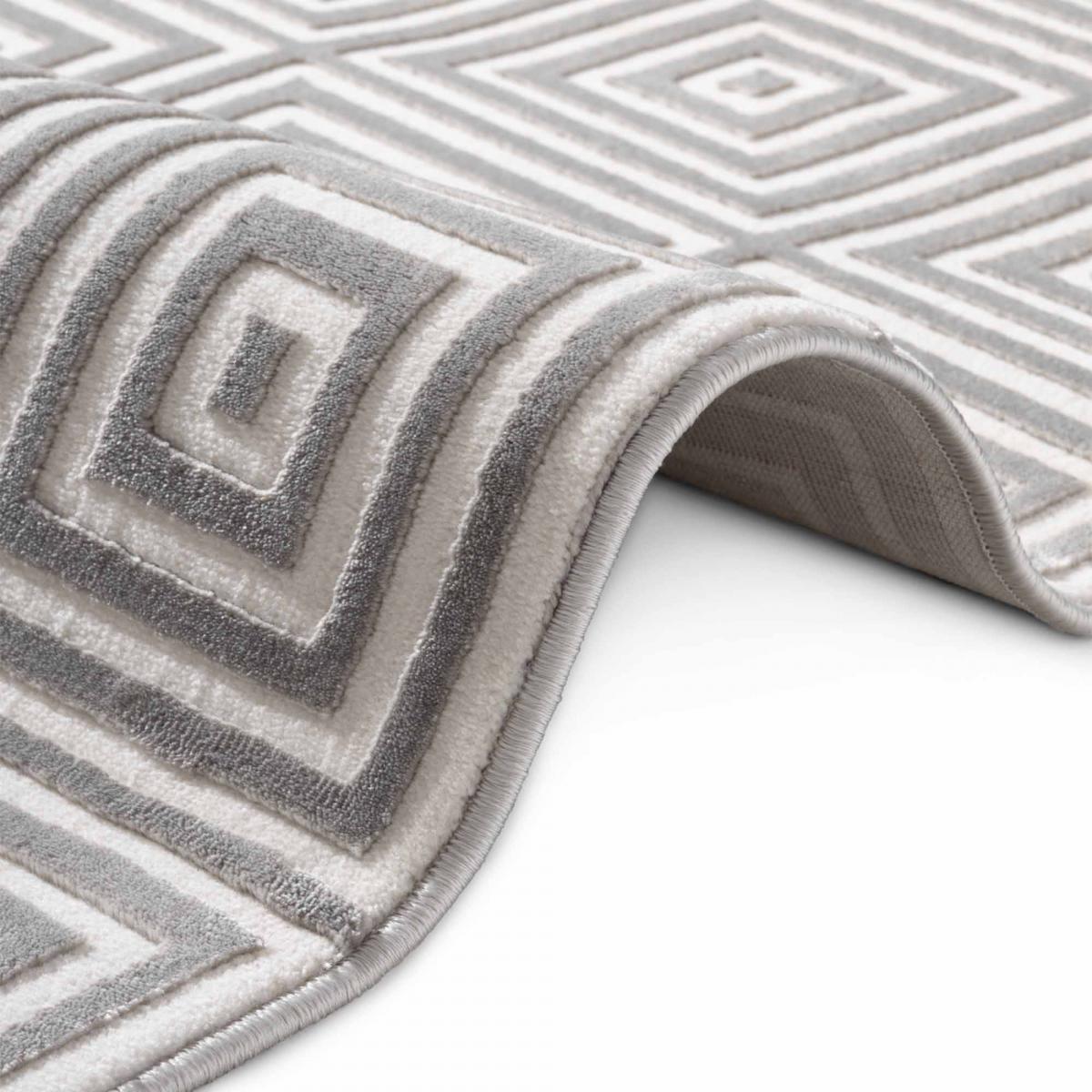 Tapis salon, motif géométrique relief, taur, chaleureux