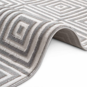 Tapis salon, motif géométrique relief, taur, chaleureux