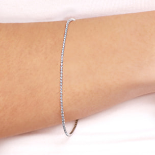 Bracciale Tennis con Cubic Zirconia Celesti 1.2mm