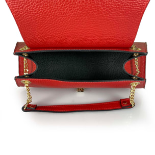 Borse Donna colore Rosso-in pelle Made in Italy 32x16x13cm