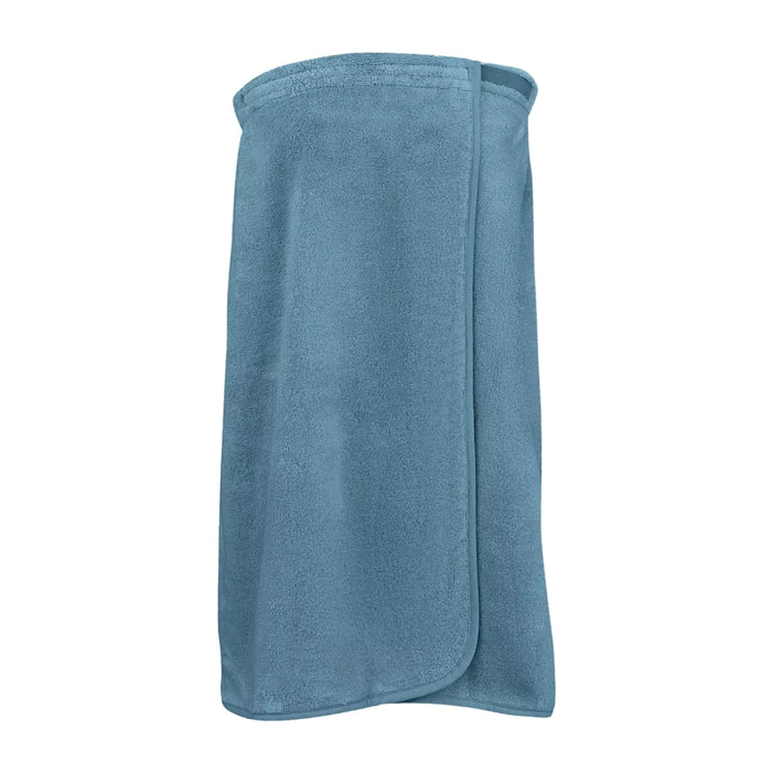 Pareo pur coton 420 g/m² uni bleu Elea canard