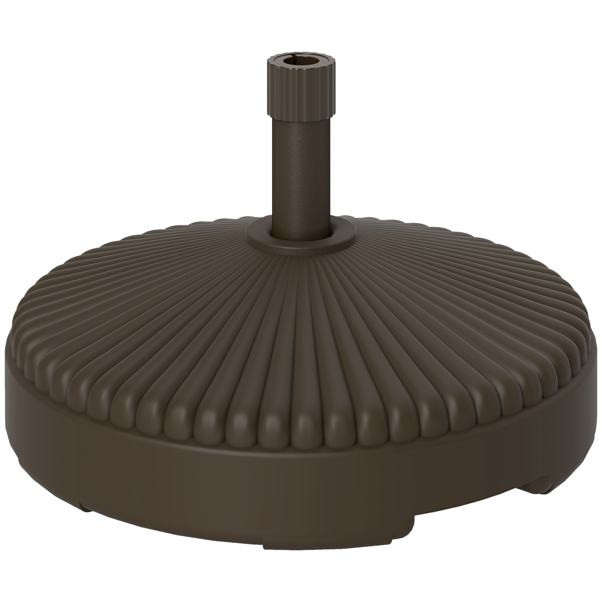 Base para Sombrilla Redonda Soporte para Parasol Pie para Sombrilla Rellenable con Agua 23L o Arena 28kg para Jardín Terraza Marrón