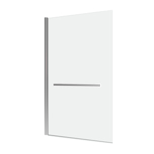 Pare baignoire Pivotant avec Porte-Serviette 85x150cm - Profilé Chrome - Verre 6mm - TSHAPE CHROMED