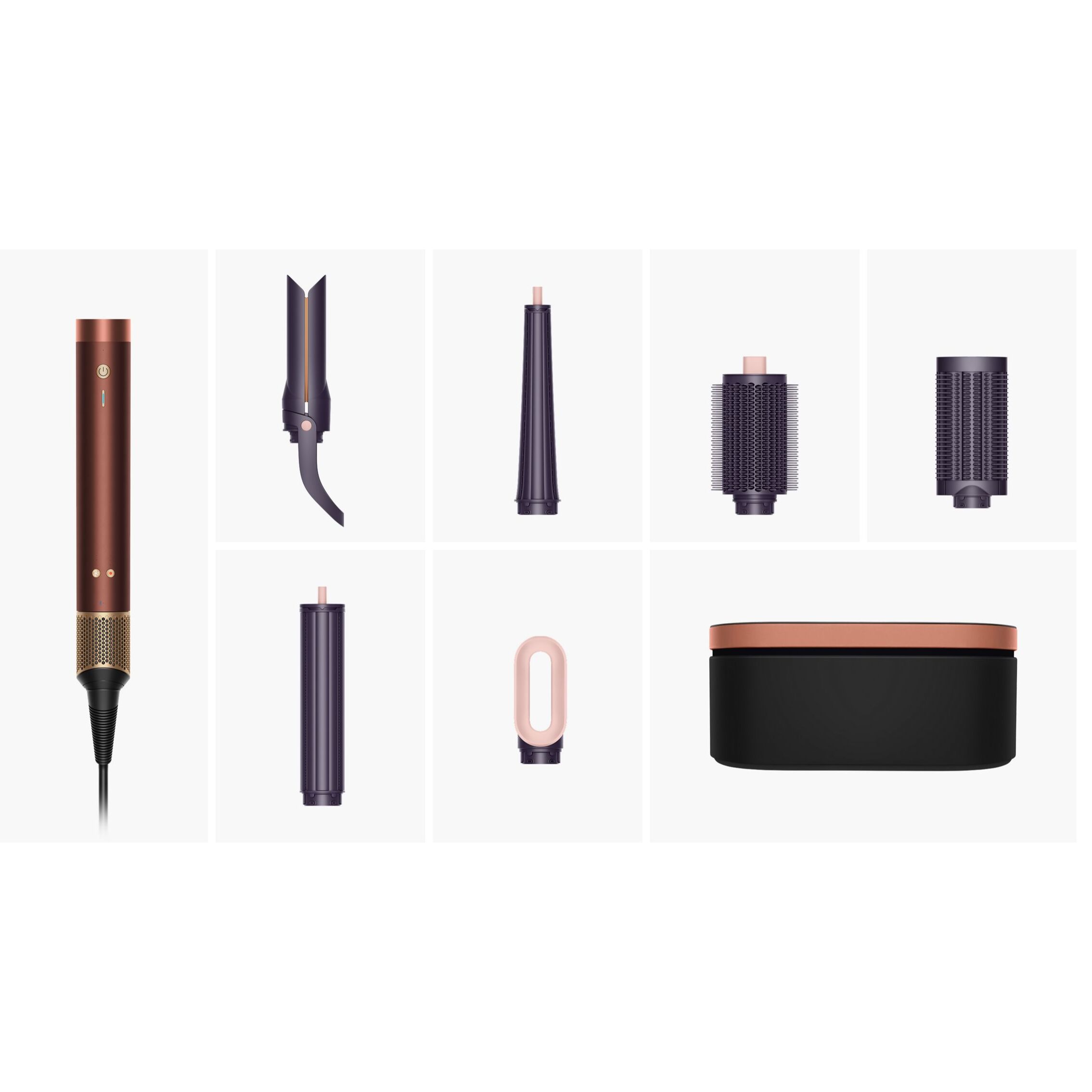 Multi-styler et sèche-cheveux Dyson Airwrap Co-anda2x™ - cheveux raides à ondulés (Prune/Cuivré)