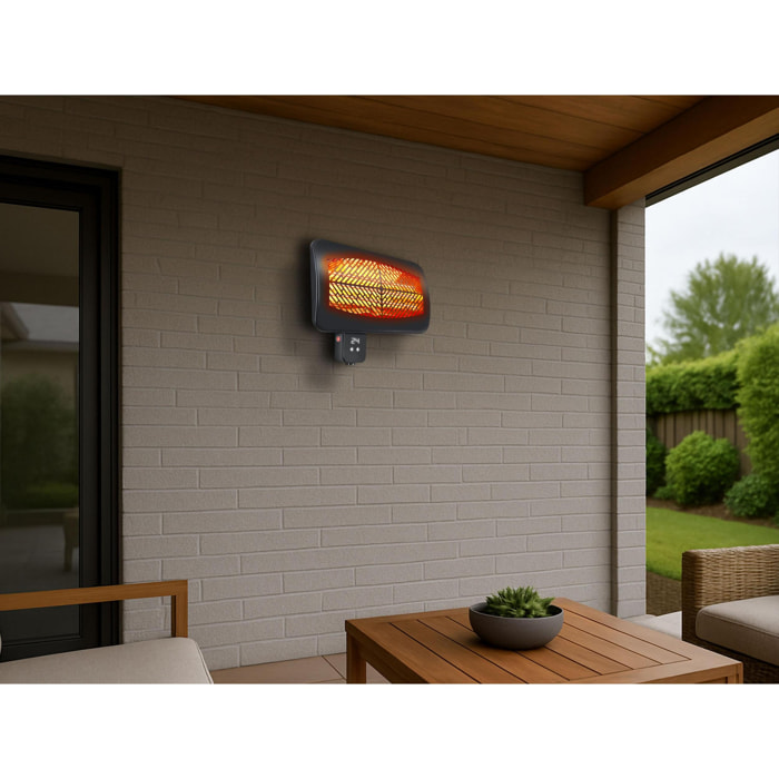 Estufa de exterior digital para pared con mando a distancia HEATY GLEAM WALL PURLINE