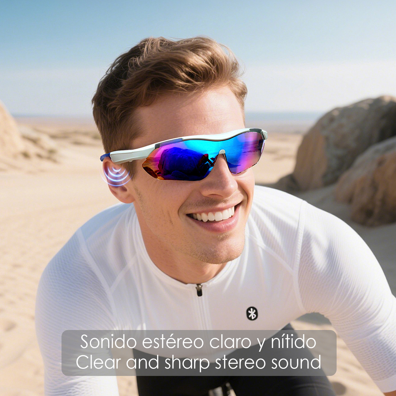 Gafas deportivas inteligentes QY PRO 3. Asistente de voz inteligente, traducción en tiempo real de más de 100 idiomas, control de música/llamadas y lentes UV400.