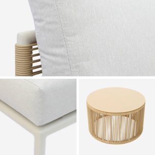 Salon de jardin modulable aluminium et cordes 5 places ORIAL