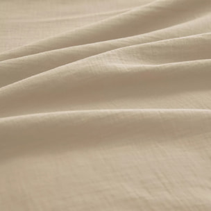 Housse de couette gaze de coton lavé uni beige Malia lin
