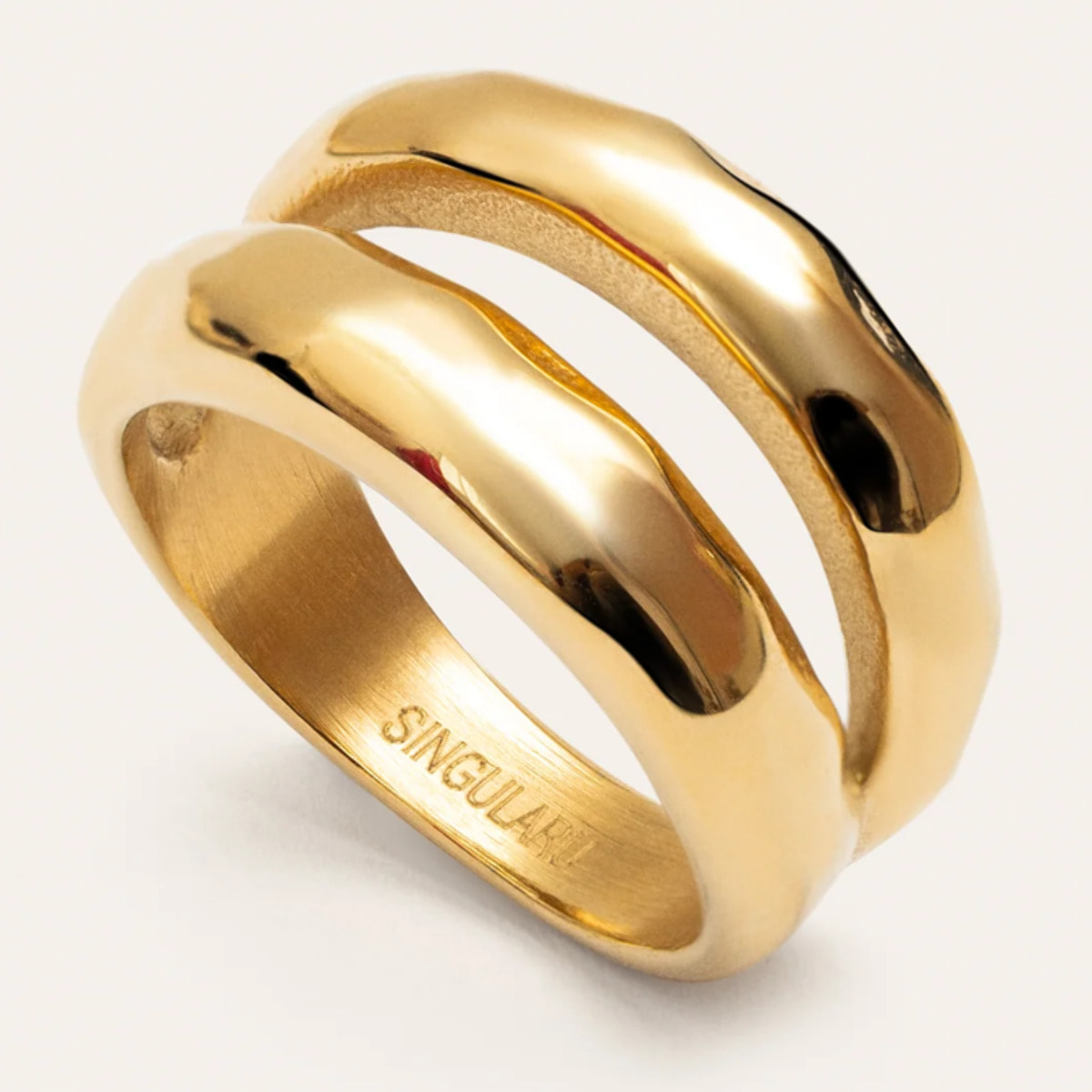 Anillo Oceana Acero Baño Oro