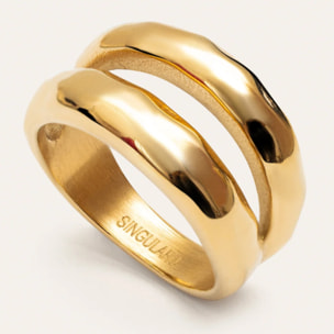 Anillo Oceana Acero Baño Oro