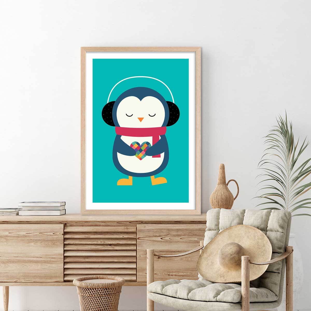 Affiche  coeur à prendre Affiche sous cadre bois