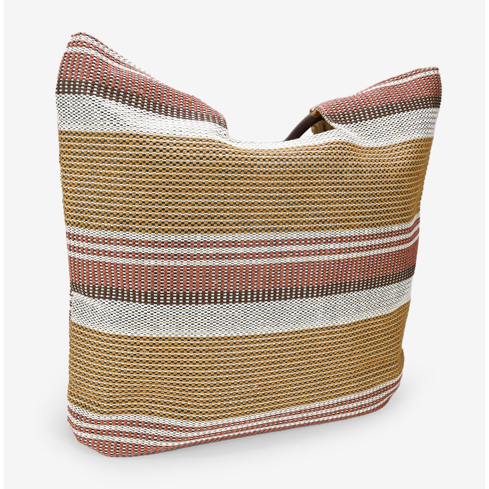 Bolso de playa con rayas multicolor en rafia